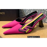 Versace Heel 7cm La Greca Signature Slingback Pumps Fuchsia 2022