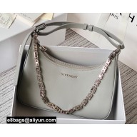 Givenchy Medium Moon Cut Out Bag in Leather Light Gray