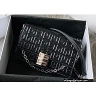 Givenchy Medium 4G Bag in Box Leather with Chain Embossed Black