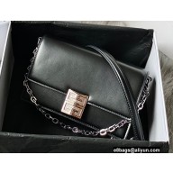 Givenchy Medium 4G Bag in Box Leather with Chain Black/Silver