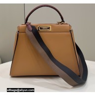 Fendi Peekaboo Iconic Medium Bag Brown in Calfskin Leather with FF Lining