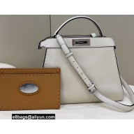 Fendi Peekaboo Iseeu Medium Bag in Selleria Romano Leather White
