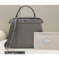 Fendi Peekaboo Iseeu Medium Bag in Selleria Romano Leather Gray