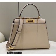 Fendi Peekaboo Iconic Medium Bag in Vintage Effect Lambskin Creamy