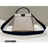 Fendi Peekaboo Iconic Mini Bag Creamy/Black in Calfskin Leather with FF Lining