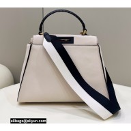 Fendi Peekaboo Iconic Medium Bag Creamy/Black in Calfskin Leather with FF Lining