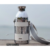 Dior Aqua Bottle Holder Silver with Shoulder Strap