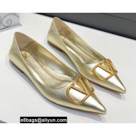 Valentino VLogo Signature Ballet Flats Gold