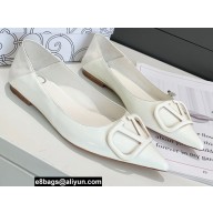 Valentino VLogo Signature Ballet Flats Patent White
