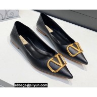 Valentino VLogo Signature Ballet Flats Black