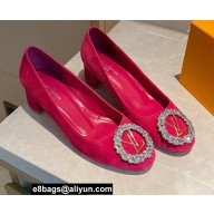 Louis Vuitton Heel 4.5cm LV Circle Madeleine Pumps Suede Framboise Pink
