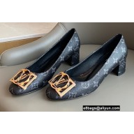 Louis Vuitton Heel 4.5cm Dauphine Madeleine Pumps Monogram Canvas Black