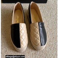 Chanel Patchwork Quilting Espadrilles Black/Beige 2022
