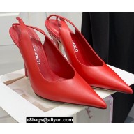 The Attico Heel 10.5cm Venus Slingback with Ankle Strap Leather Red