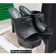Versace Heel 14cm Platform 4cm La Medusa Mules Black