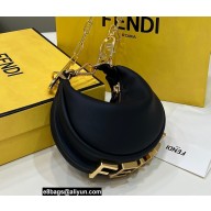 Fendi leather Nano Fendigraphy Hobo Bag Charm Black 2022