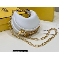Fendi leather Nano Fendigraphy Hobo Bag Charm White 2022