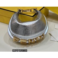 Fendi leather Nano Fendigraphy Hobo Bag Charm Silver 2022