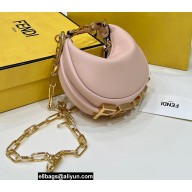 Fendi leather Nano Fendigraphy Hobo Bag Charm Pink 2022