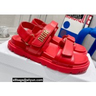Dior Lambskin DiorAct Sandals Red 2022