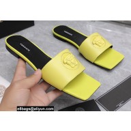 Versace La Medusa Leather Slides Yellow