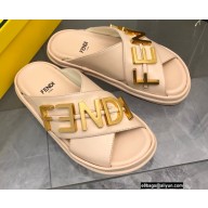 Fendi Fendigraphy Leather Slides Pink 2022