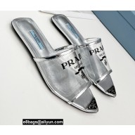 Prada Logo-print Plexiglas PVC Slides Silver 2022