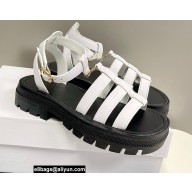 Celine CLEA TRIOMPHE GLADIATOR CHUNKY SANDALs in Vegetal Calfskin White 2022