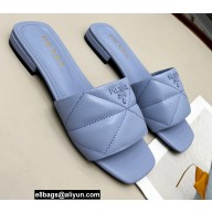 Prada Geometric Motif Nappa Leather Slides Lavender 2022