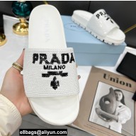 Prada Sequin Slides 1XX603 White 2022