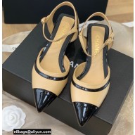 Chanel Lambskin and Patent Calfskin Open Shoes Pumps G38846 Beige 2022