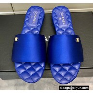 Chanel Satin Mules G38858 Blue 2022