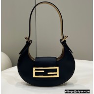Fendi leather Cookie Mini Hobo Bag Black 2022