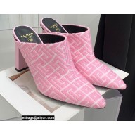 Balmain Heel 9.5cm Monogram Ulla Mules Pink 2022