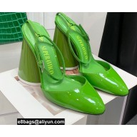 The Attico Heel 9.5cm Luz Slingbacks Patent Green 2022