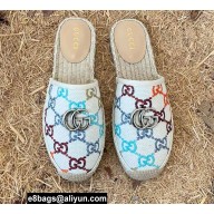 Gucci Multicolor GG Linen Canvas Espadrilles Slippers 2022