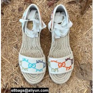 Gucci Multicolor GG Linen Canvas Platform 10cm Espadrilles Sandals 2022