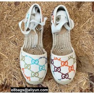 Gucci Multicolor GG Linen Canvas Platform 10cm Espadrilles 2022