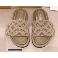 Louis Vuitton Pool Pillow Comfort Mules Monogram-embossed Technical Textile Kaki Green 2022
