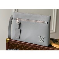 Louis Vuitton Aerogram leather Pochette Ipad Pouch Bag Gray