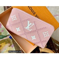 Louis Vuitton Monogram Empreinte Leather Zippy Wallet Embroidered M81138 Pink