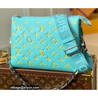 Louis Vuitton Monogram-embossed Lambskin Coussin PM Bag Mint/Yellow