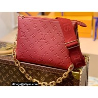 Louis Vuitton Monogram-embossed Lambskin Coussin PM Bag M59275 Wine