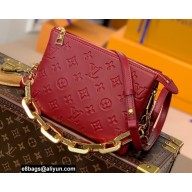 Louis Vuitton Monogram-embossed Lambskin Coussin BB Bag Wine