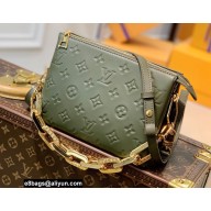 Louis Vuitton Monogram-embossed Lambskin Coussin BB Bag Army Green