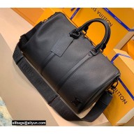 Louis Vuitton Aerogram leather Keepall Bandoulière 40 Bag M57088 Black