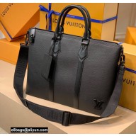 Louis Vuitton Aerogram leather Lock It Tote Bag M59158 Black