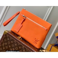 Louis Vuitton Aerogram leather Pochette Ipad Pouch Bag Orange