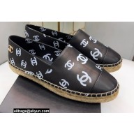 Chanel Printed Lambskin Espadrilles G38628 Black 2022