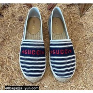Gucci Star Stripe print Cotton Canvas Espadrilles Blue 2022